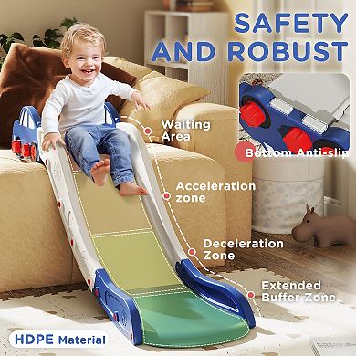 Qaba Toddler Slide for Bed, Sofa, Extra Length, Easy to Assemble,