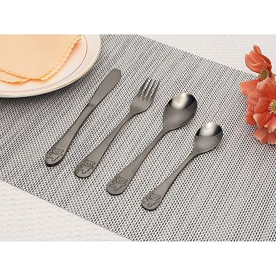 4 Piece Flatware Set, Stainless Steel Silverware with Knife, Mirror Polished Cutlery Set for Kitchen