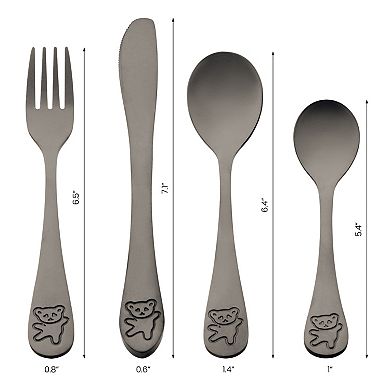 4 Piece Flatware Set, Stainless Steel Silverware with Knife, Mirror Polished Cutlery Set for Kitchen