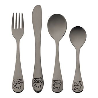 4 pc Flatware Set, Stainless Steel Silverware with Knife, Mirror Polished Cutlery Set for Kitchen