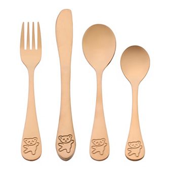 4 pc Flatware Set, Stainless Steel Silverware with Knife, Mirror Polished Cutlery Set for Kitchen