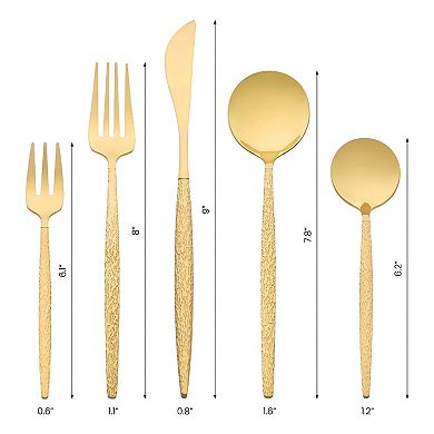 20Pcs Silverware Set, Stainless Steel Flatware with Knife, Spoons and Forks Set Serving Utensils Set