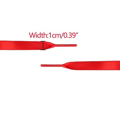 Unisex Flat Ribbon Shoe Laces Solid Color Satin Silk Shoelaces for Sneakers Boot 2 Pairs 51.2"