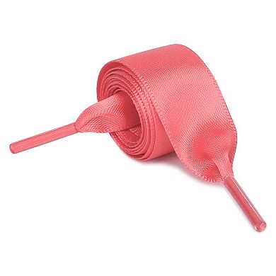 Unisex Solid Color Wide Satin Ribbon Shoelaces for Sneakers 2 Pairs 19.69"
