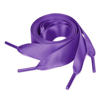 Unisex Solid Color Wide Satin Ribbon Shoelaces for Sneakers 2 Pairs 19.69"