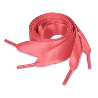 Unisex Solid Color Wide Satin Ribbon Shoelaces for Sneakers 2 Pairs 19.69"