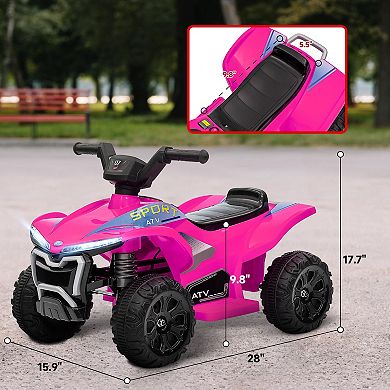 Qaba Kids ATV Quad, 6V Ride On Toy with Rechargeable Battery