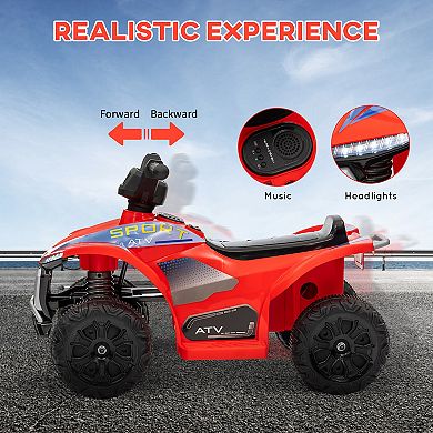Qaba Kids ATV Quad, 6V Ride On Toy with Rechargeable Battery