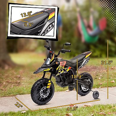 Qaba 12V Aprilia Licenced Kids Motorcycle with Training Wheels