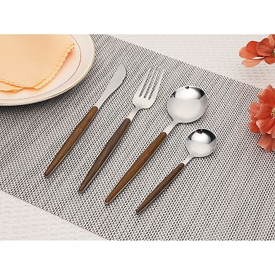 4Pcs Flatware Set, Stainless Steel Kitchen Cutlery Set with Spoons and Forks, Serving Utensils Set