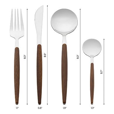 4Pcs Flatware Set, Stainless Steel Kitchen Cutlery Set with Spoons and Forks, Serving Utensils Set