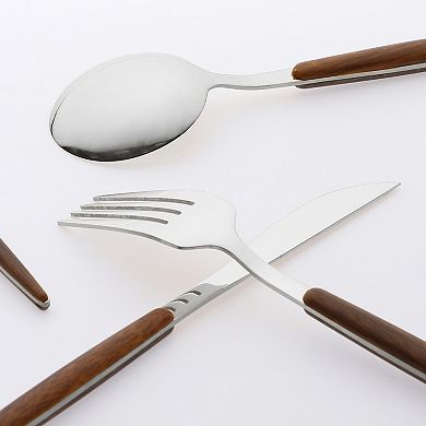 4Pcs Flatware Set, Stainless Steel Kitchen Cutlery Set with Spoons and Forks, Serving Utensils Set