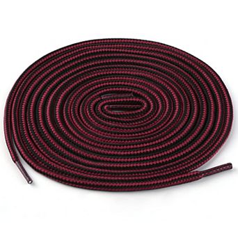 3 Pairs Round Rope Dual Colored Striped 1/5 Thick Boot Shoelace for Sneakers Hiking Shoes 59.05"