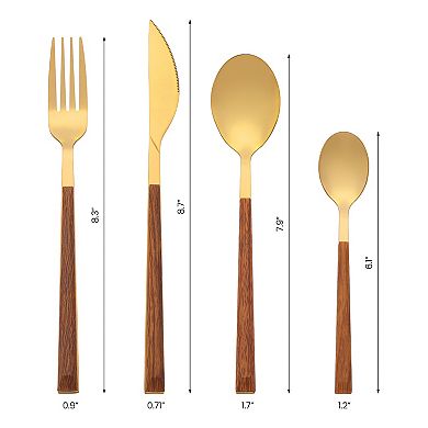 4Pcs Silverware Set, Stainless Steel Flatware, Cutlery Set, Serving Utensils Set for Kitchen