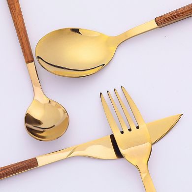 4Pcs Silverware Set, Stainless Steel Flatware, Cutlery Set, Serving Utensils Set for Kitchen