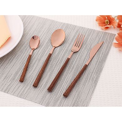 16 Piece Silverware Set, Stainless Steel Flatware with Knife and Forks, Kitchen Serving Utensils Set