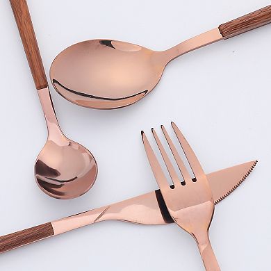 16 Piece Silverware Set, Stainless Steel Flatware with Knife and Forks, Kitchen Serving Utensils Set