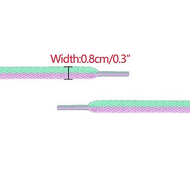 Flat 2 Color Blocks Athletic Tennis Shoelaces for Sneakers 2 Pairs 47.24"