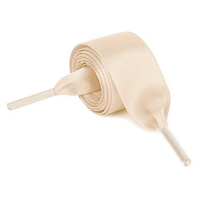 Unisex Solid Color Wide Satin Ribbon Shoelaces for Sneakers 2 Pairs 23.62"
