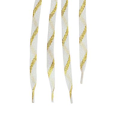 1Pair Glitter Shiny Flat Sneakers Shoelace Metallic Sparkling Shoe Laces Strings 120cm/47.24"