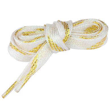 1Pair Glitter Shiny Flat Sneakers Shoelace Metallic Sparkling Shoe Laces Strings 120cm/47.24"