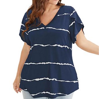 Women Short Sleeve Tshirts Plus Size Shirts V Neck Loose Casual Basic Tops