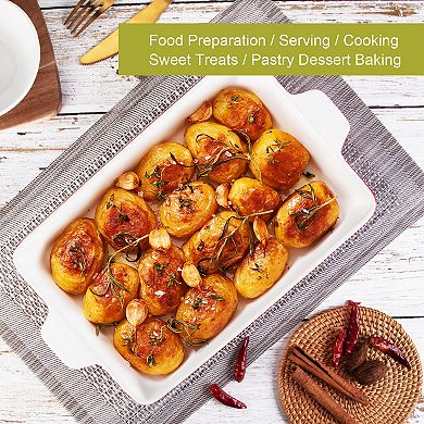Baking Dishes Set of 3, Ceramic Bakeware Set with Handles, for Oven and Microwave