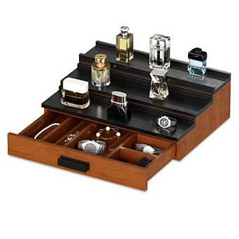 Wooden Cologne Organizer for Men, 3 tier