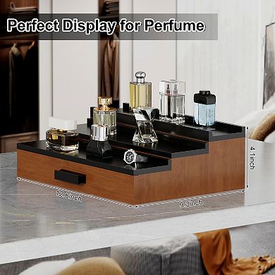 Wooden Cologne Organizer for Men, 3 Tier