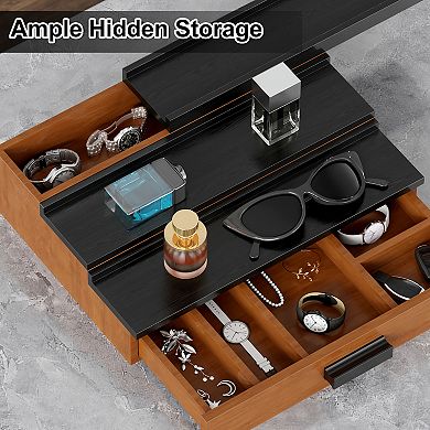 Wooden Cologne Organizer for Men, 3 Tier
