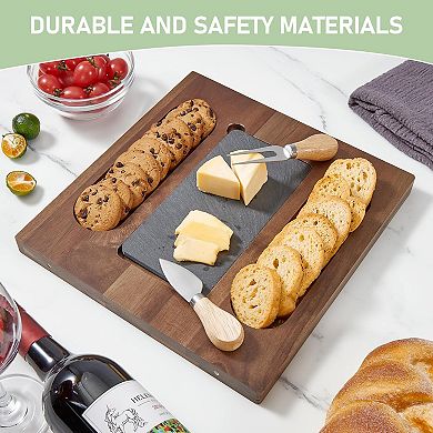Acacia Charcuterie Boards and Knife Set, Magnetic Extra Large Cheese Board Set