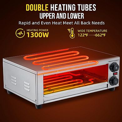 16 Inch Countertop Commercial Pizza Oven with Grilling Rack for Home and Restaurant