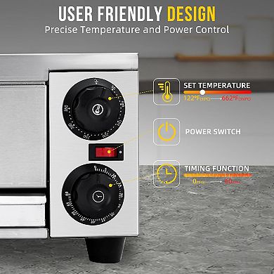 16 Inch Countertop Commercial Pizza Oven with Grilling Rack for Home and Restaurant