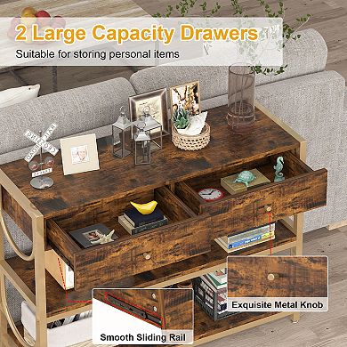 31.9" Console Table with Drawers