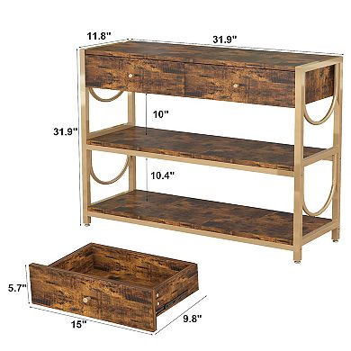 31.9" Console Table with Drawers