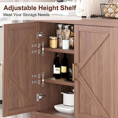 Sideboard Kitchen Storage Cabinet, Wooden Buffet Cabinet for Kitchen, Hallway, Entry, Living Room