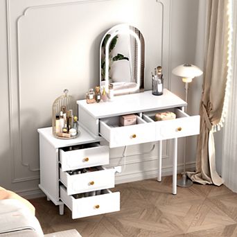 Garvee Makeup Vanity Desk with Mirror and Lights