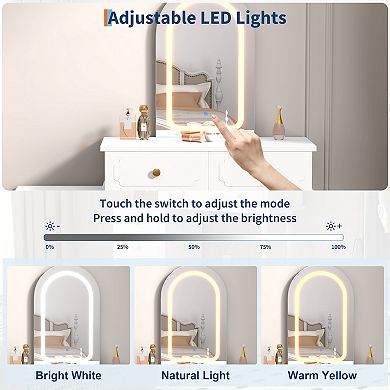 Garvee Makeup Vanity Desk with Mirror and Lights