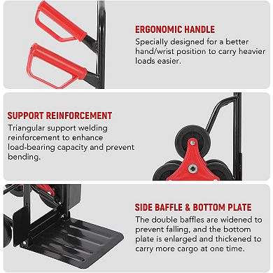 Stair Climbing Dolly, Foldable Hand Truck for Luggage, Warehouse, Shopping