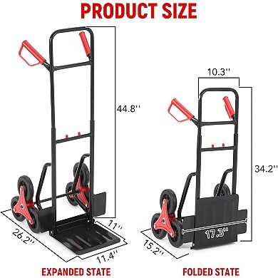 Stair Climbing Dolly, Foldable Hand Truck for Luggage, Warehouse, Shopping