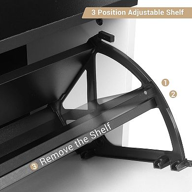 Narrow Shoe Rack with 3 Flip Drawers, 47 in