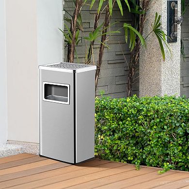 8 Gallon Commercial Indoor Outdoor Trash Can with Ashtray