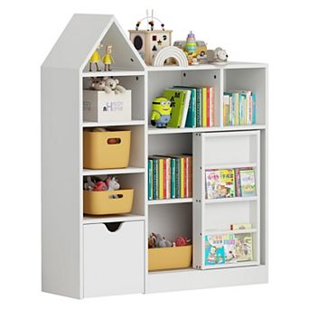 Toy and Book Organizer for Kids, Kids Toy Storage Organizer & Bookshelf