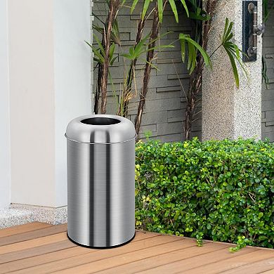 Open Top Trash Can, 13 Gallon/50 L Outdoor Indoor Round