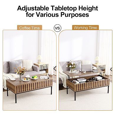 Lift Top Coffee Table with Hidden Storage Compartment