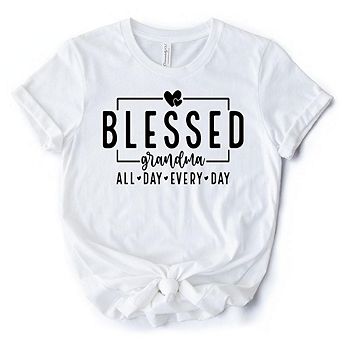 Blessed Grandma T-Shirt, All Day Every Day White and Black Tee for Faithful Grandmothers