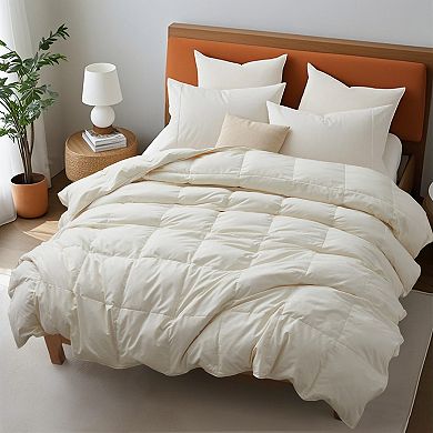 Unikome Luxury All-Season White Goose Down Feather Fiber Comforter - Lightweight & Fluffy Duvet