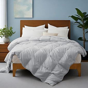 Unikome Luxury All-Season White Goose Down Feather Fiber Comforter - Lightweight & Fluffy Duvet