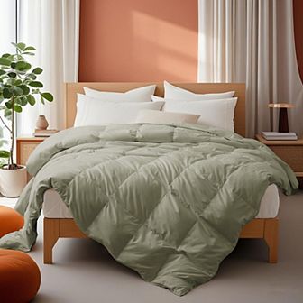 Unikome Luxury All-Season White Goose Down Feather Fiber Comforter - Lightweight & Fluffy Duvet