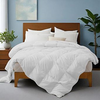 Unikome Luxury All-Season White Goose Down Feather Fiber Comforter - Lightweight & Fluffy Duvet